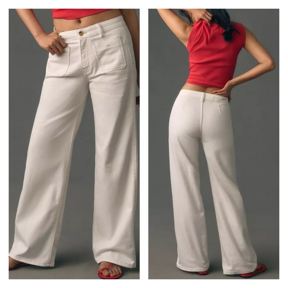 Anthropologie Pilcro Vintage Column High Rise Wide Leg Pant